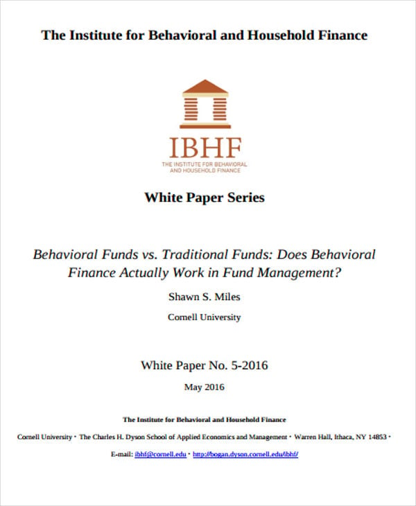 Behavioral finance term papers