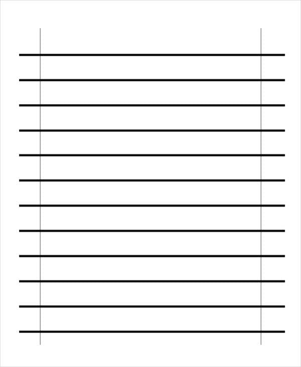 black lined notebook paper