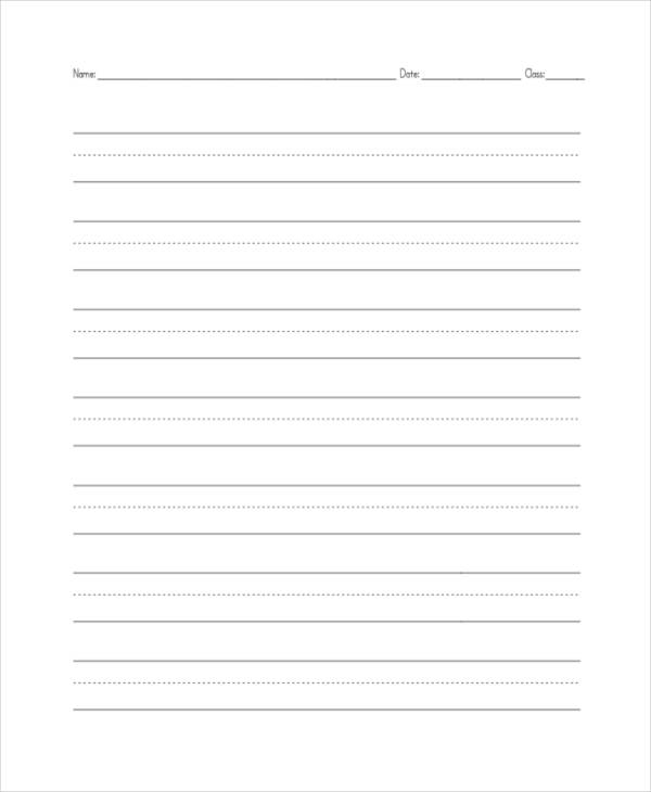 blank elementary lined paper