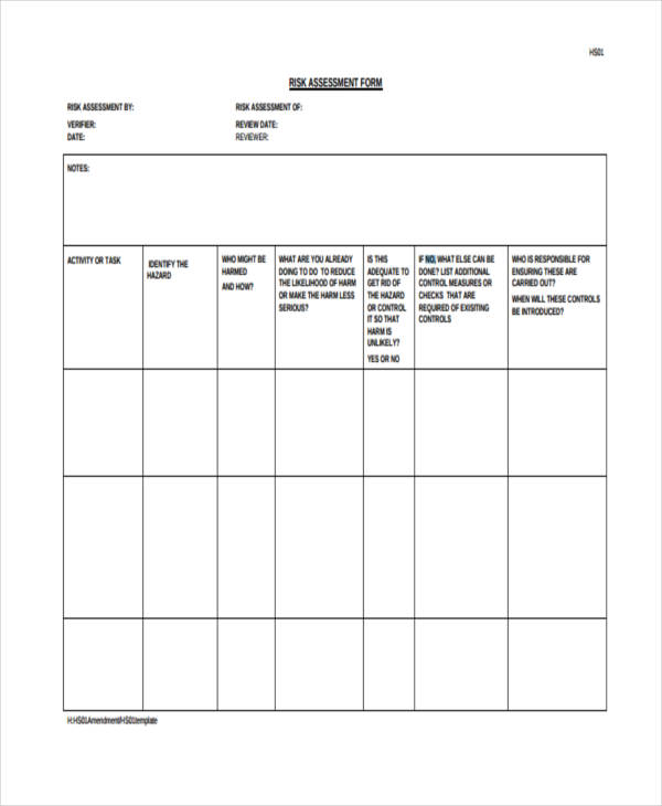 30+ Risk Assessment Samples