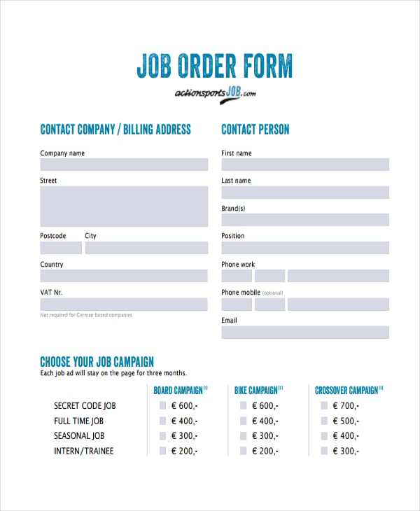 blank job order
