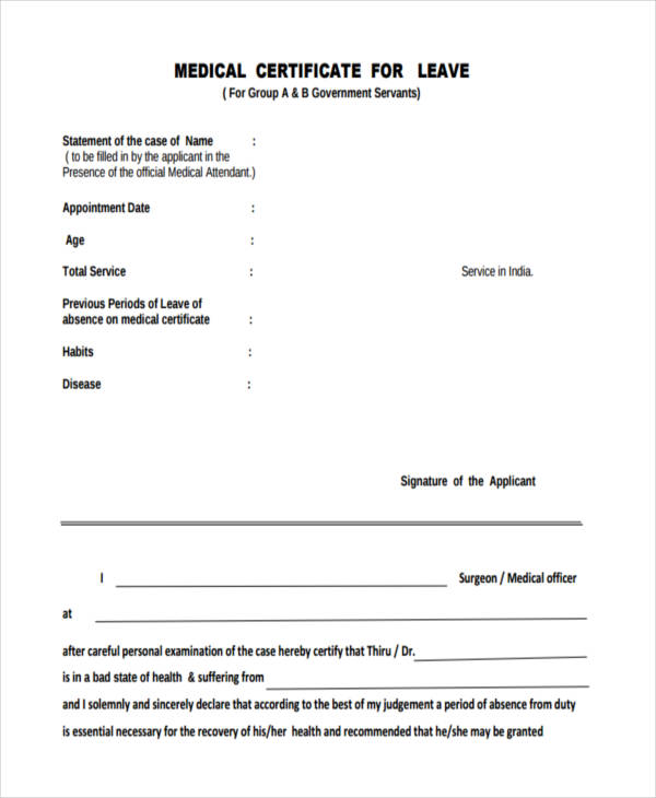 48+ Free Medical Certificate Templates PDF Word