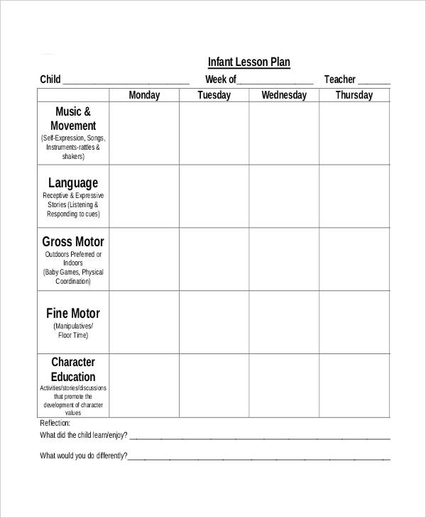Printable Blank Preschool Lesson Plans Template Images And Photos Finder