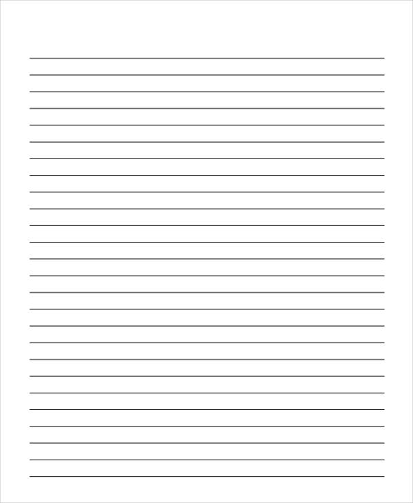 blank wide lined paper