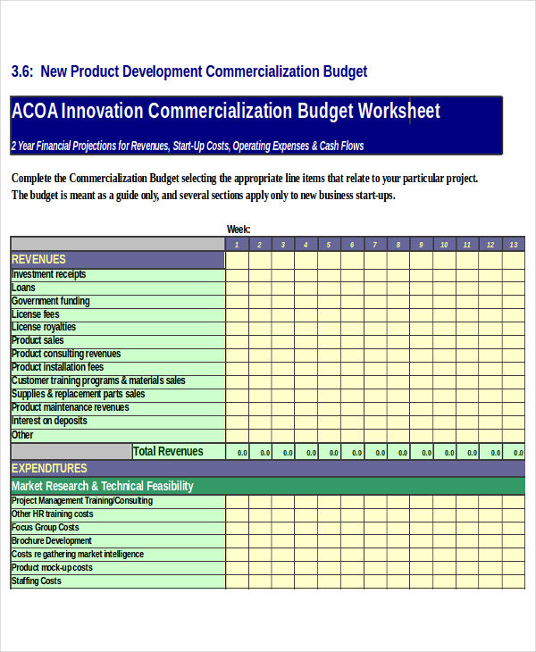 budget for new product development