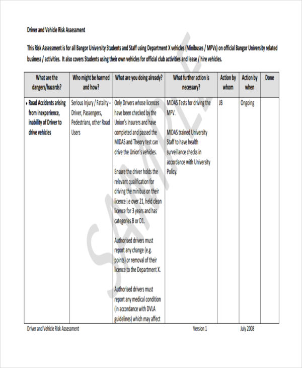 25+ Sample Risk Assessment Forms