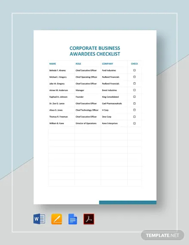 business checklist template