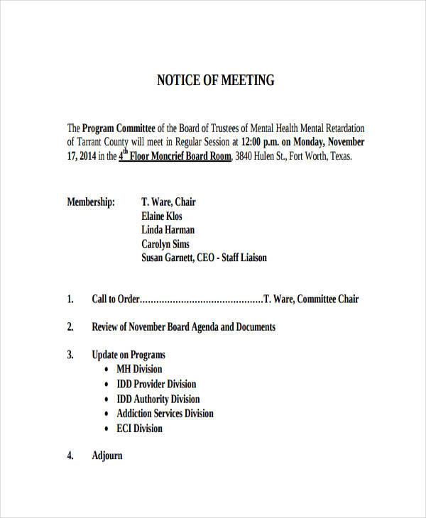 46 Meeting Agenda Templates
