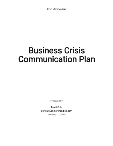business crisis communication plan template
