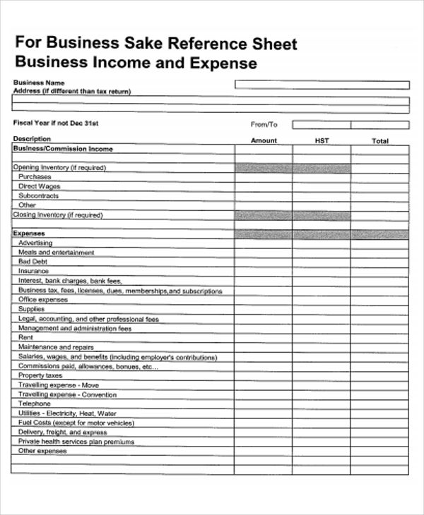 small business expenses list