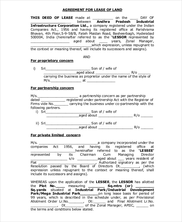 business lease agreement