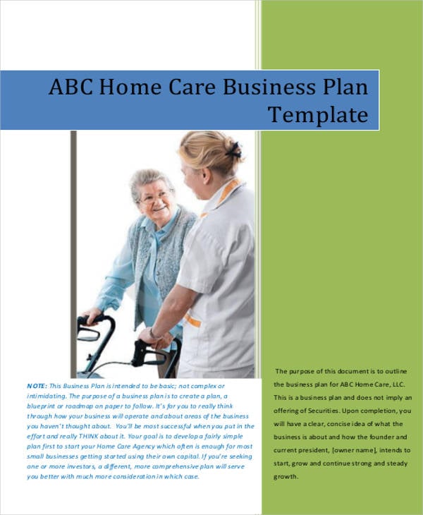 elderly home care business plan