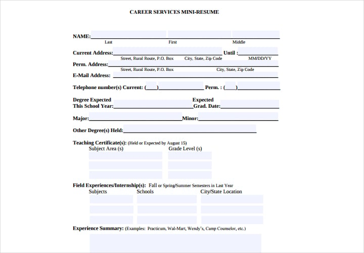 career-services-mini-resume