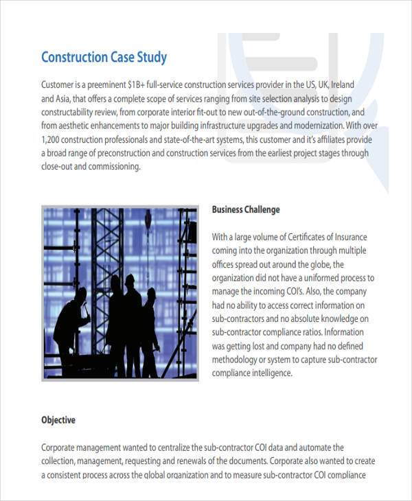 case study of project management in construction