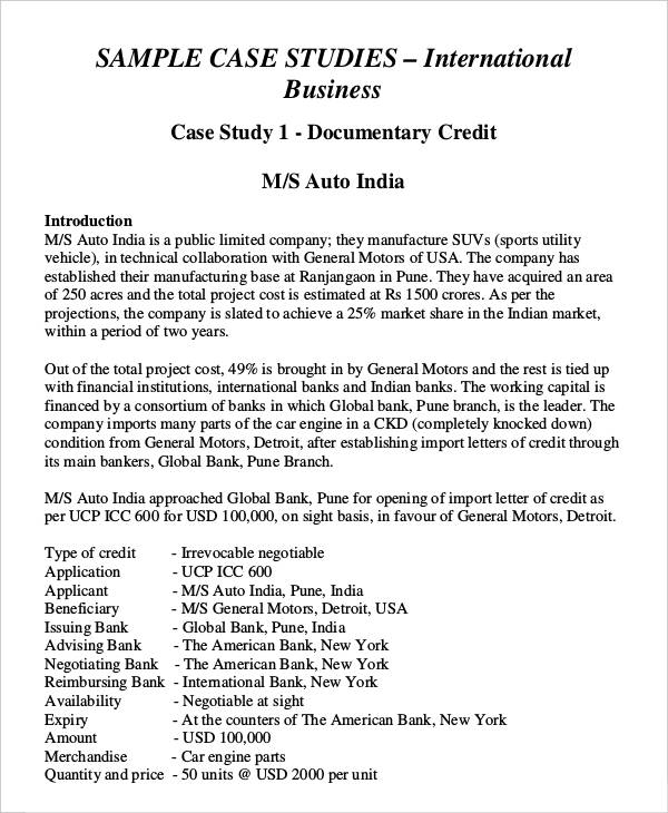case study for international business