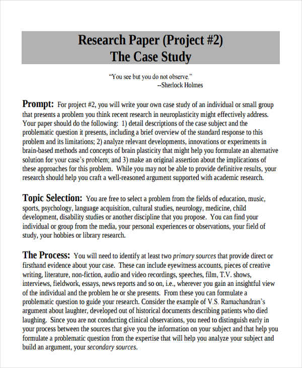 Example Of Case Study Research Paper Conclusion In A Research Paper 