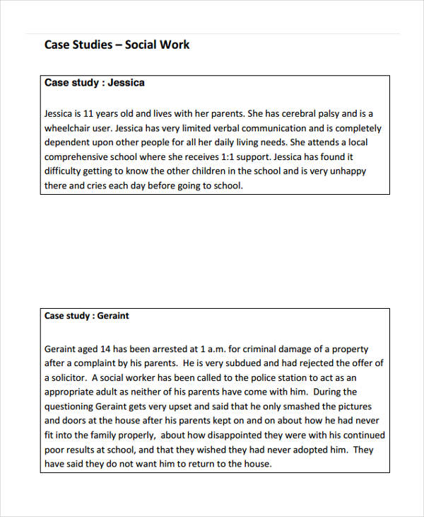 case study analysis example social work