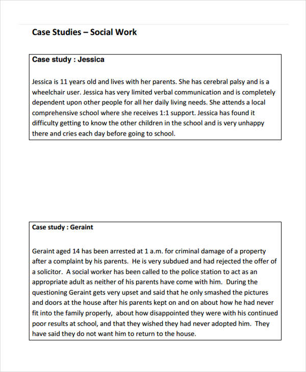 social case study report pdf