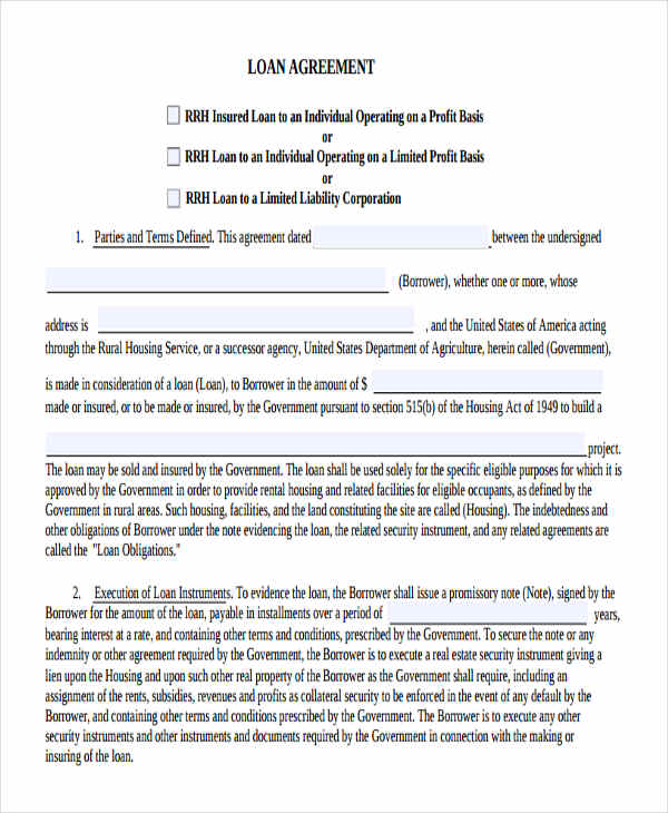 20 Loan Agreement Form Templates Word Pdf Pages
