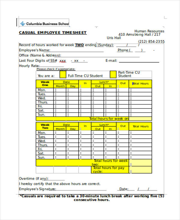 21+ Timesheet Templates in Word