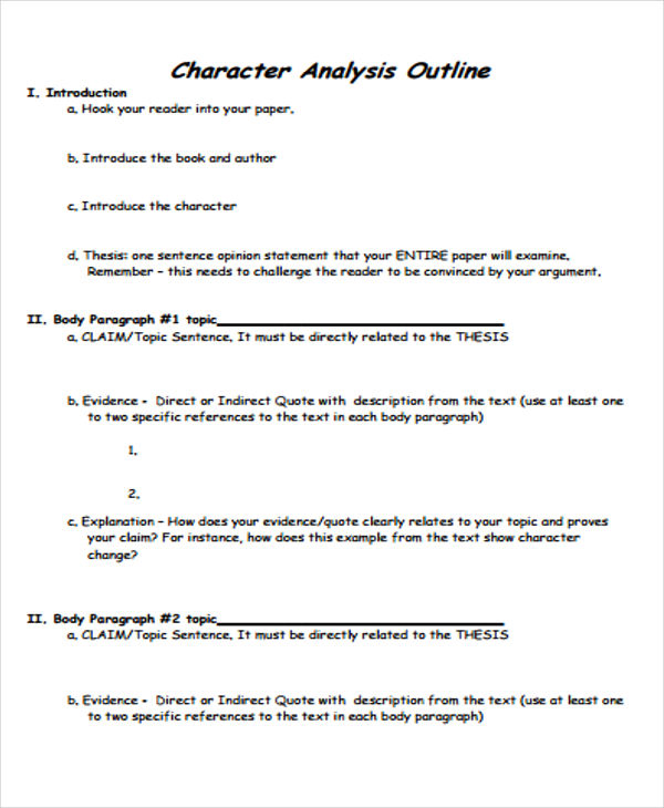 7 Character Outline Templates Free Sample Example Format Download