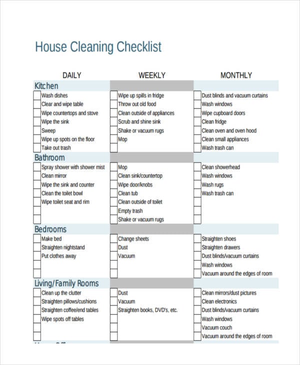 checklist-for-house-cleaning