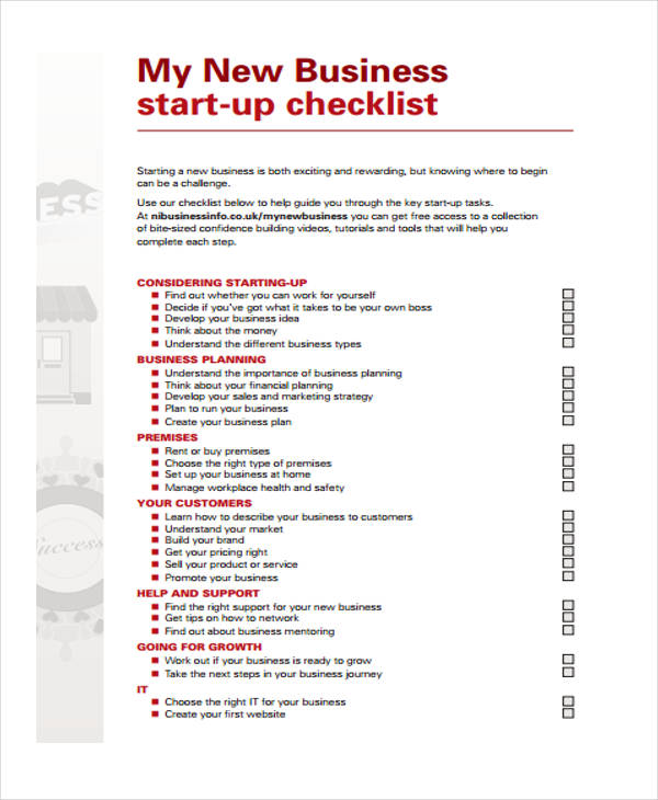 Business Checklist Template 14  Free Word PDF Format Download
