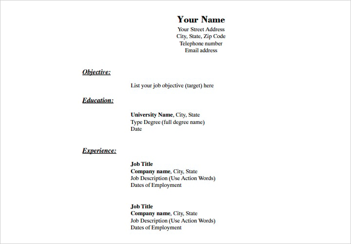 chronological-format-blank-resume