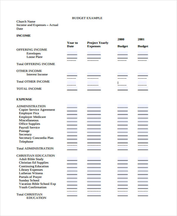 29+ Sample Budget Templates