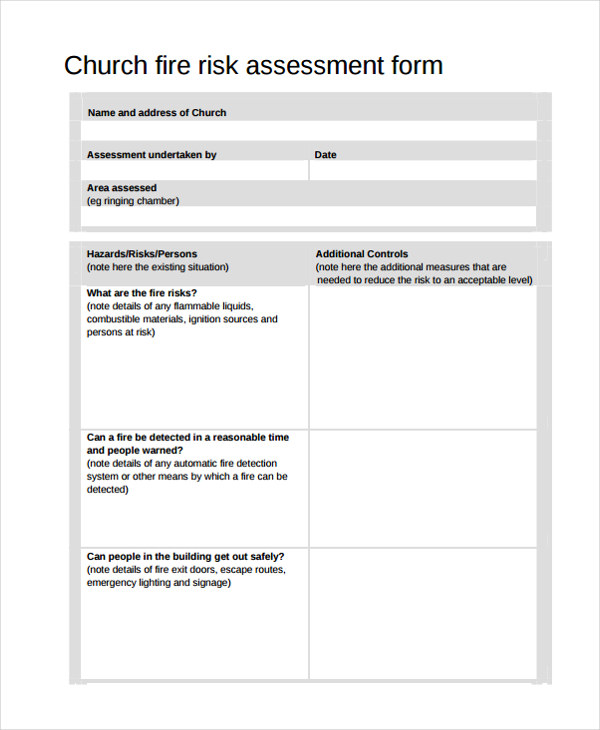 Church Risk Matrix 26+ Risk Assessment Form Templates