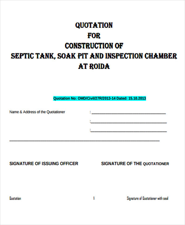 8+ Contractor Quotation Templates - Samples, Examples Format Download
