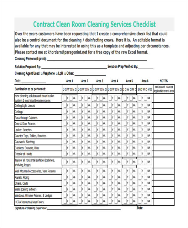 cleaning-service-checklist