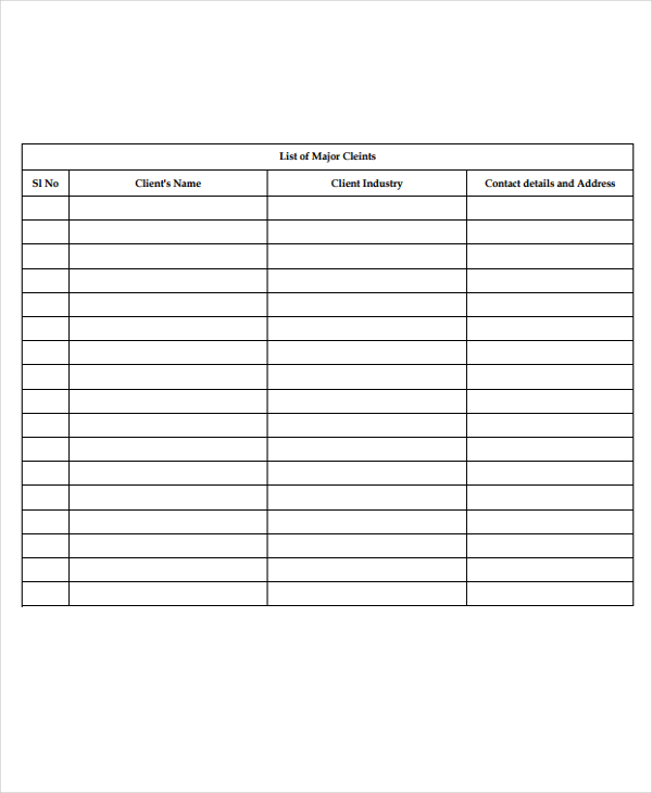 Address List Templates -7+ Free Word, PDF Format Download