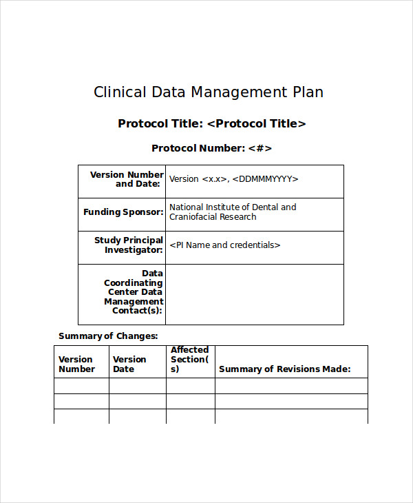 7+ Data Management Plan Templates -Free Sample, Example Format Download