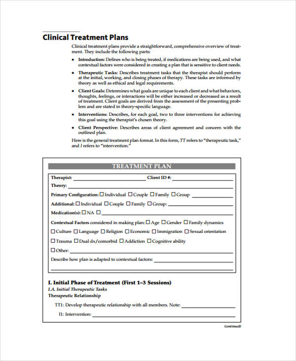 35+ Treatment Plan Templates | Free & Premium Templates