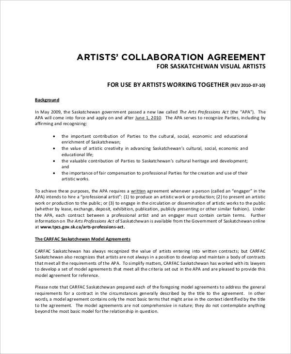 17+ Collaboration Agreement Templates Word, PDF, Apple Pages
