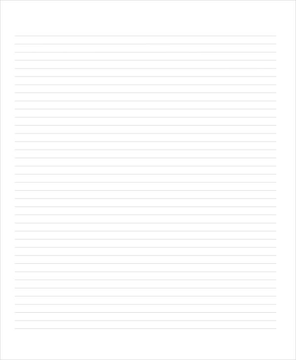 College Ruled Lined Paper Template