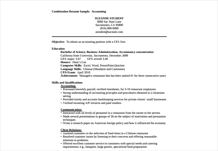 combination-resume-for-accounting