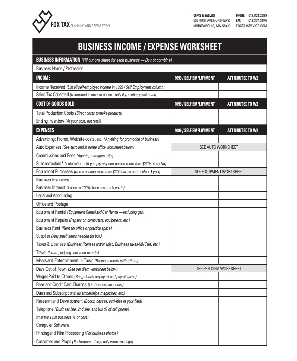 21+ Free Expense Sheet Templates