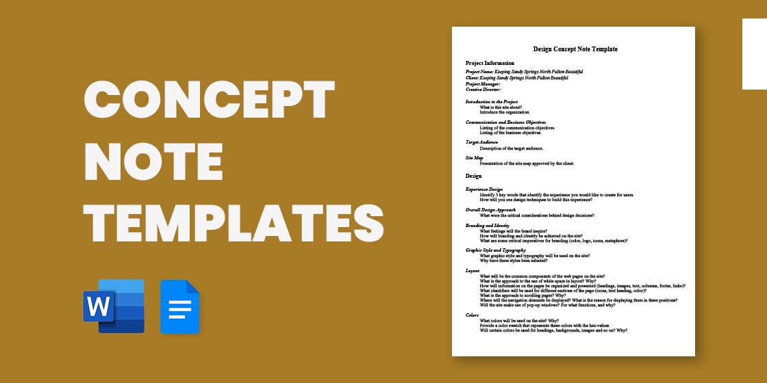 Sample Concept Note Template In Notes Template Templates Concept My