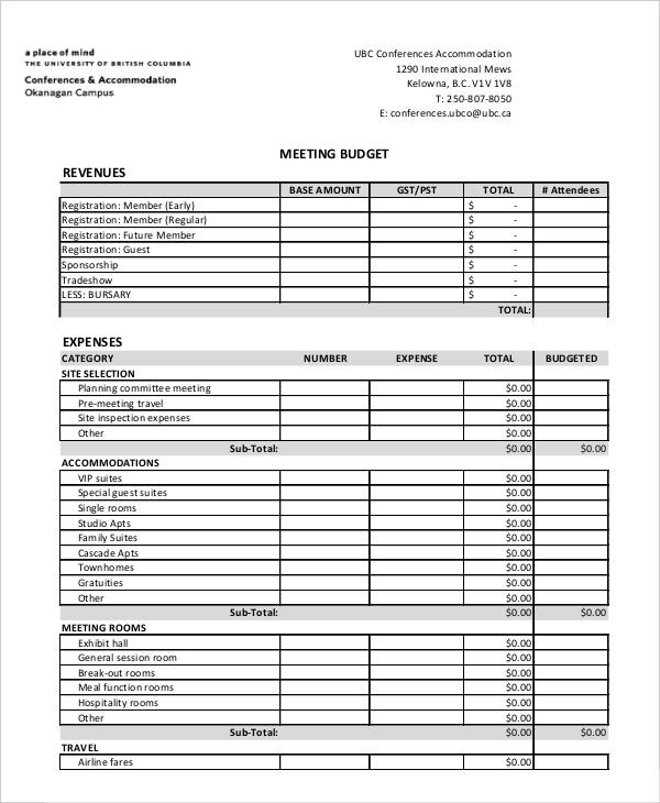 13+ Conference Budget Templates - Free Sample, Example, Format Download