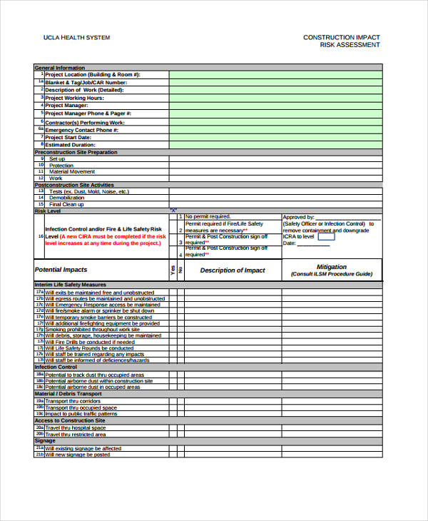 30+ Risk Assessment Samples