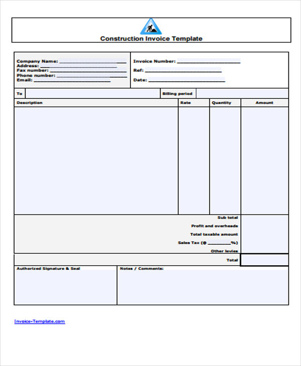 construction job invoice