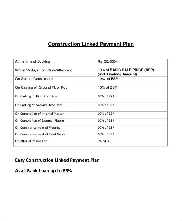 construction loan payment plan