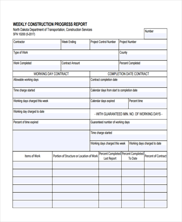 Construction Progress Report Template Excel ~ Excel Templates