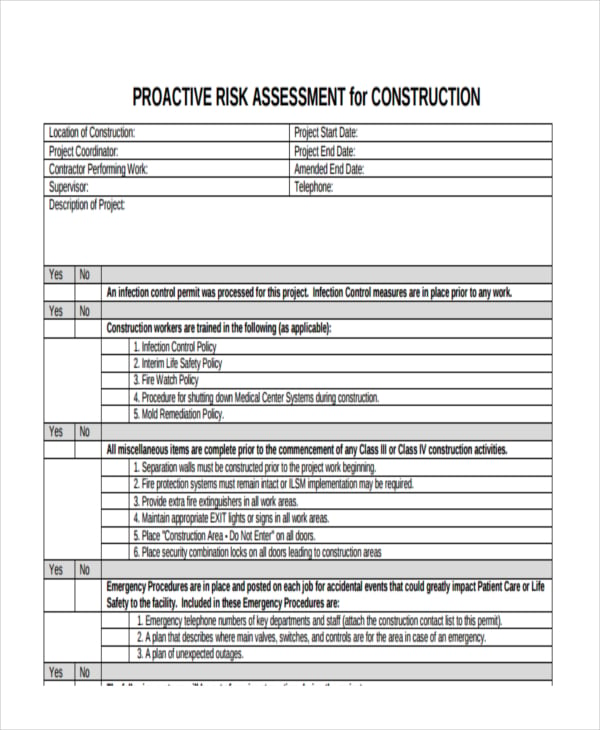 42+ Risk Assessment Templates