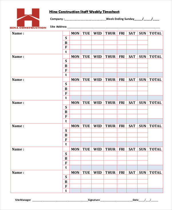 30+ Printable Timesheet Templates - Word, PDF