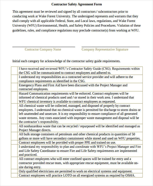 45  Printable Agreement Forms Word PDF