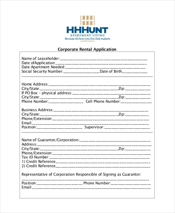 21+ Printable Rental Application Templates