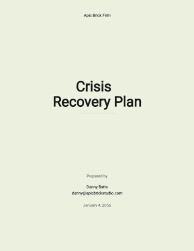 crisis recovery plan template